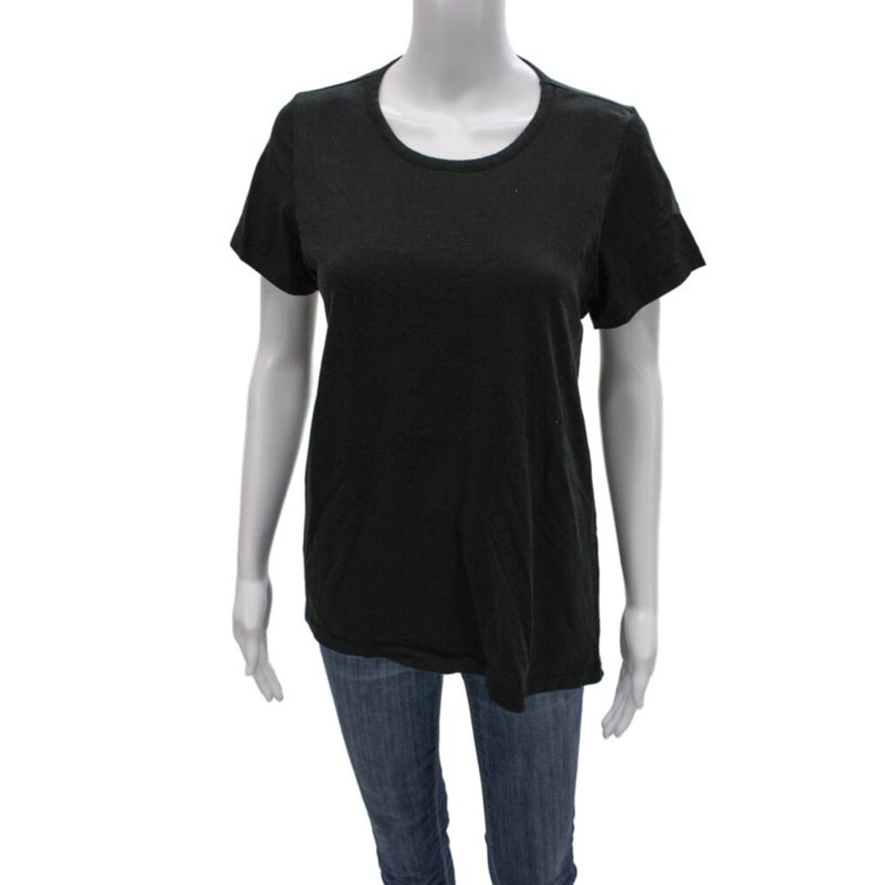 Hatch Women Black Pima Cotton Round Neck Short Sleeve T-Shirt Maternity Size 1